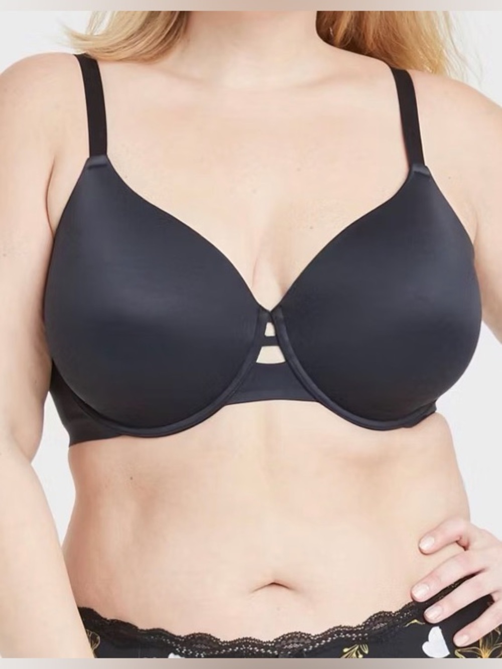 Auden Black Back Smoothing Underwire Full-Coverage Bra - Size 42C